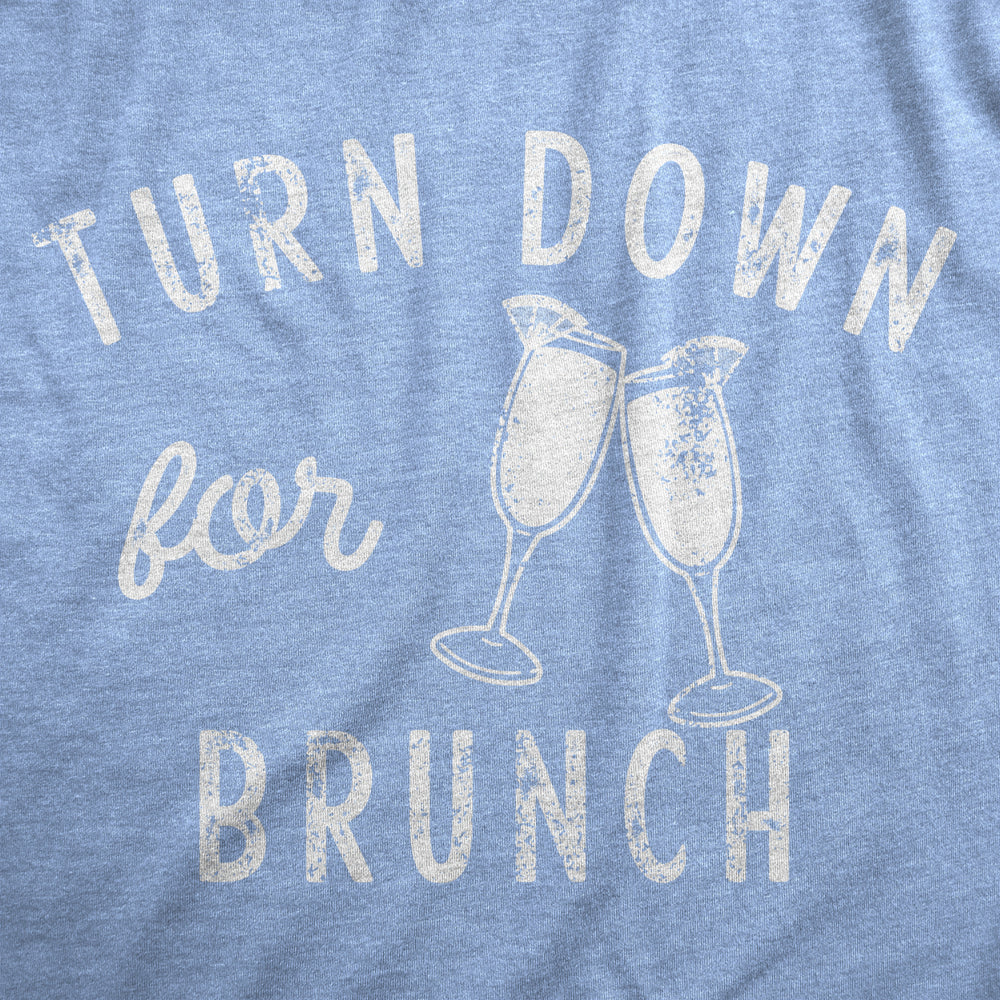 Mens Turn Down For Brunch T Shirt Funny Breakfast Mimosa Drinking Lovers Tee For Guys Image 2