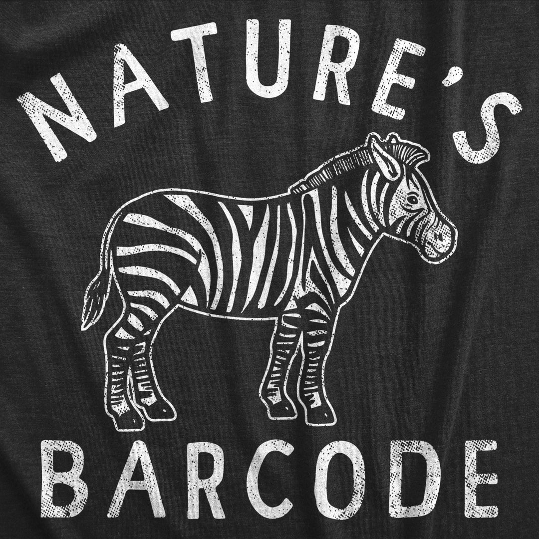 Mens Natures Barcode T Shirt Funny Zebra Stripes Joke Tee For Guys Image 2