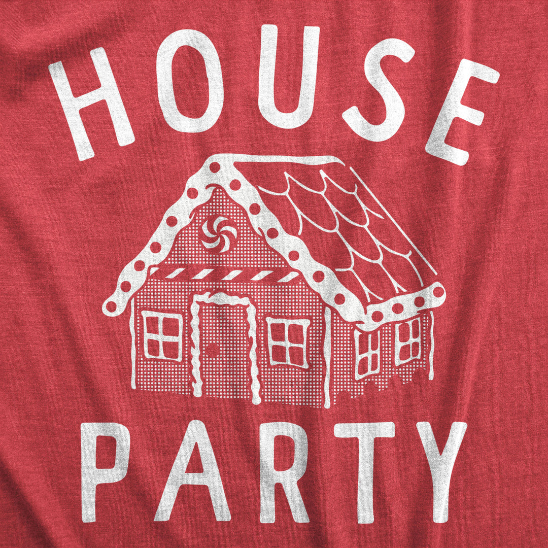 Mens House Party T Shirt Funny Xmas Gingerbread Cookie Decoration Joke Tee For Guys Image 2