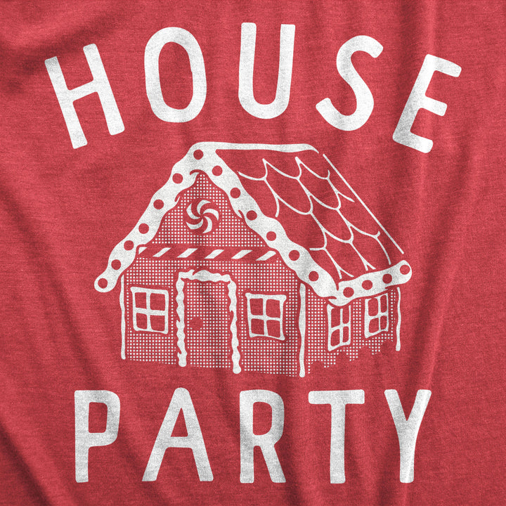 Womens House Party T Shirt Funny Xmas Gingerbread Cookie Decoration Joke Tee For Ladies Image 2