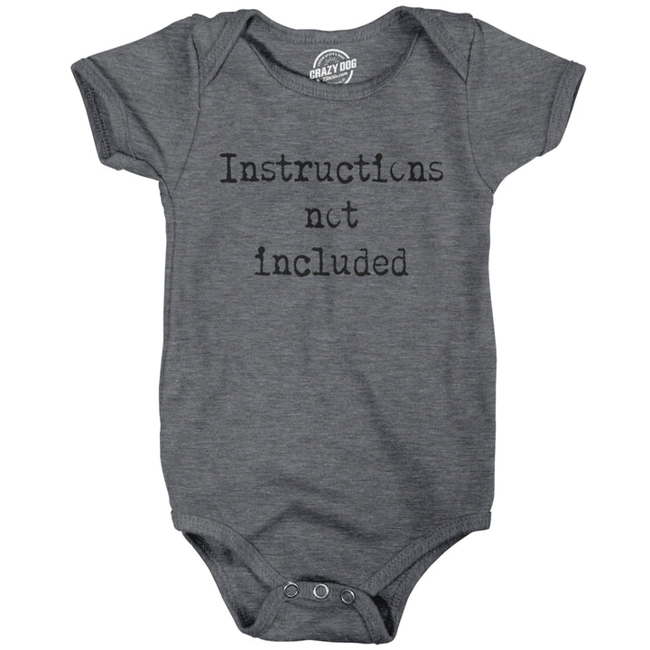 Instructions Not Included Baby Bodysuit Funny Parenting Tutorial Joke Jumper For Infants Image 1