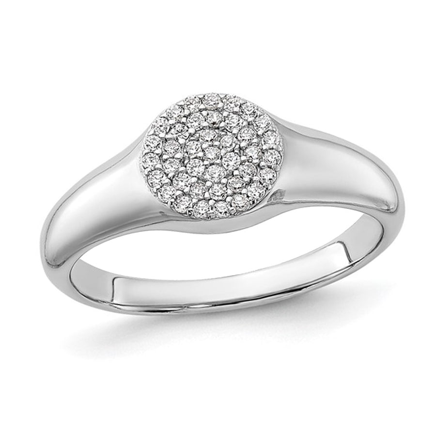 Sterling Silver Circle Ring with Micro Pave Synthetic Cubic Zirconia (CZ)s Image 1