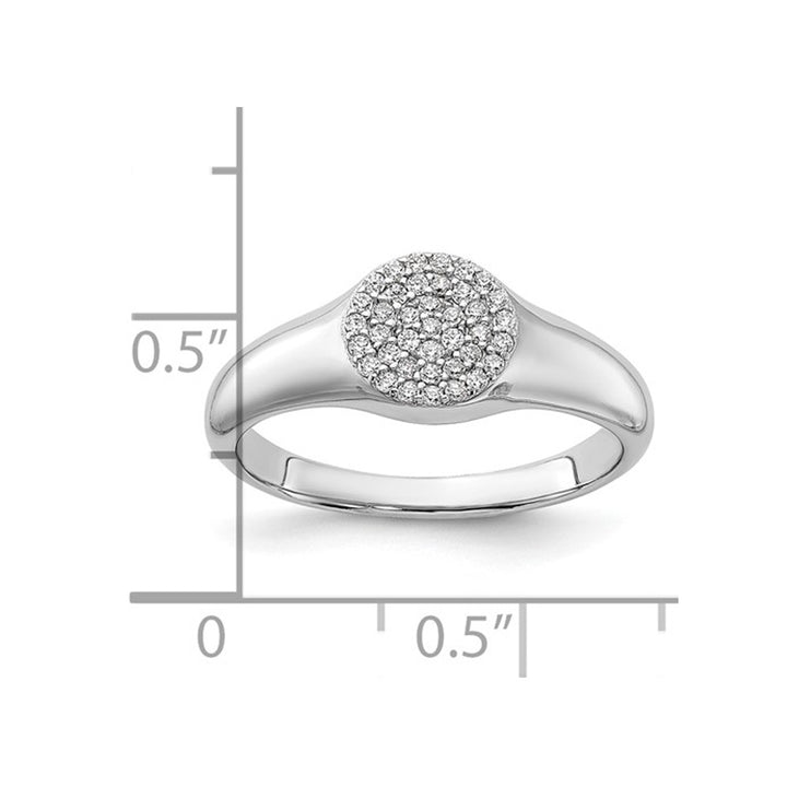 Sterling Silver Circle Ring with Micro Pave Synthetic Cubic Zirconia (CZ)s Image 3