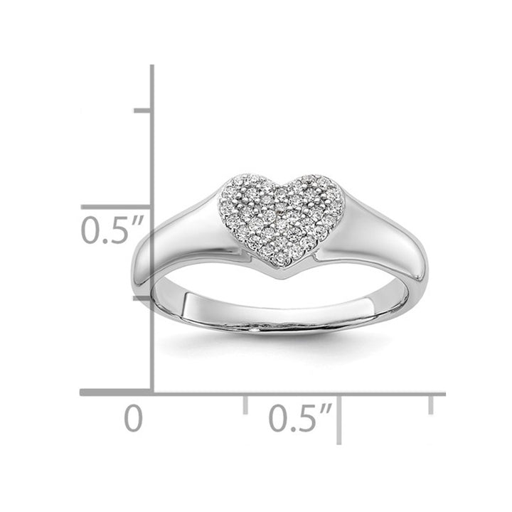 Sterling Silver Heart Promise Ring with Micro Pave Synthetic Cubic Zirconia (CZ)s Image 4