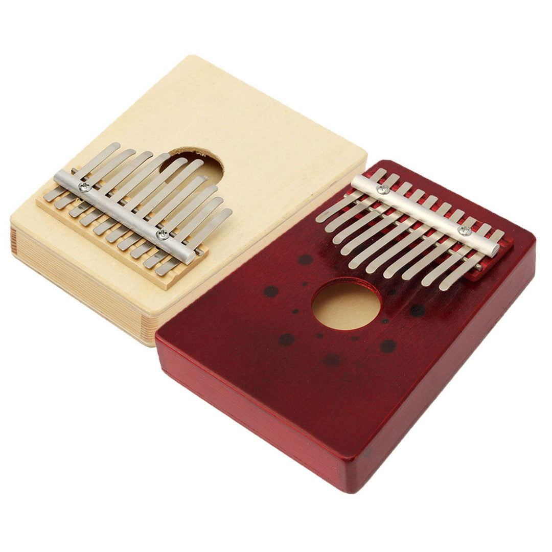 10 Tone Red,Natural Color Portable Wood Kalimba Thumb Piano Finger Percussion Image 1