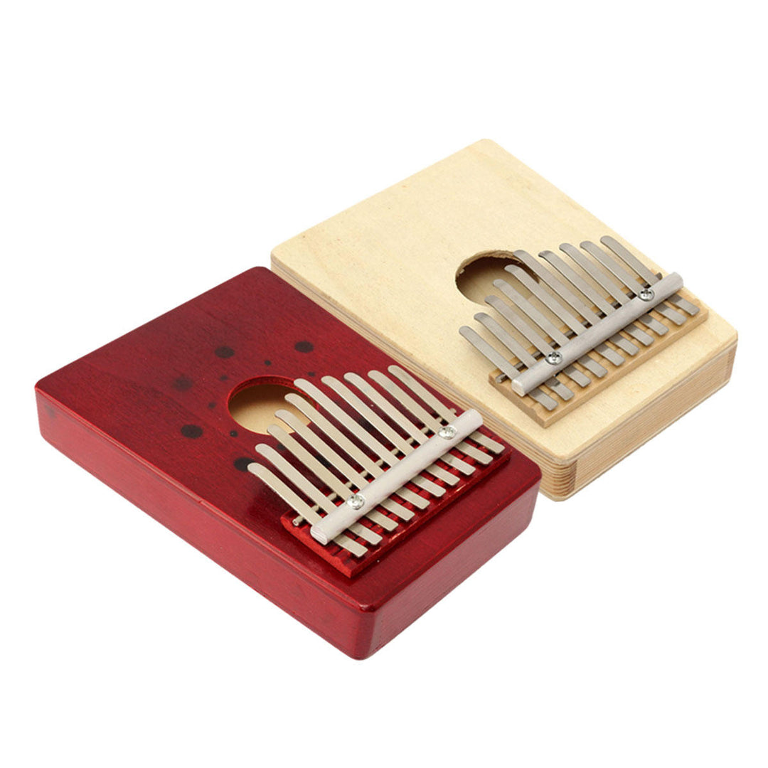 10 Tone Red,Natural Color Portable Wood Kalimba Thumb Piano Finger Percussion Image 2
