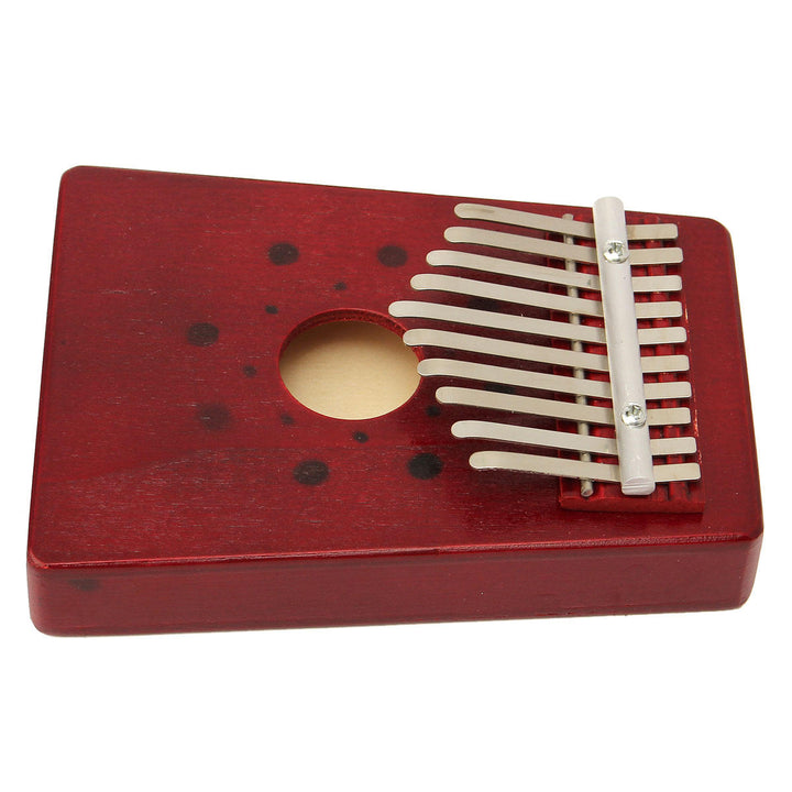 10 Tone Red,Natural Color Portable Wood Kalimba Thumb Piano Finger Percussion Image 4
