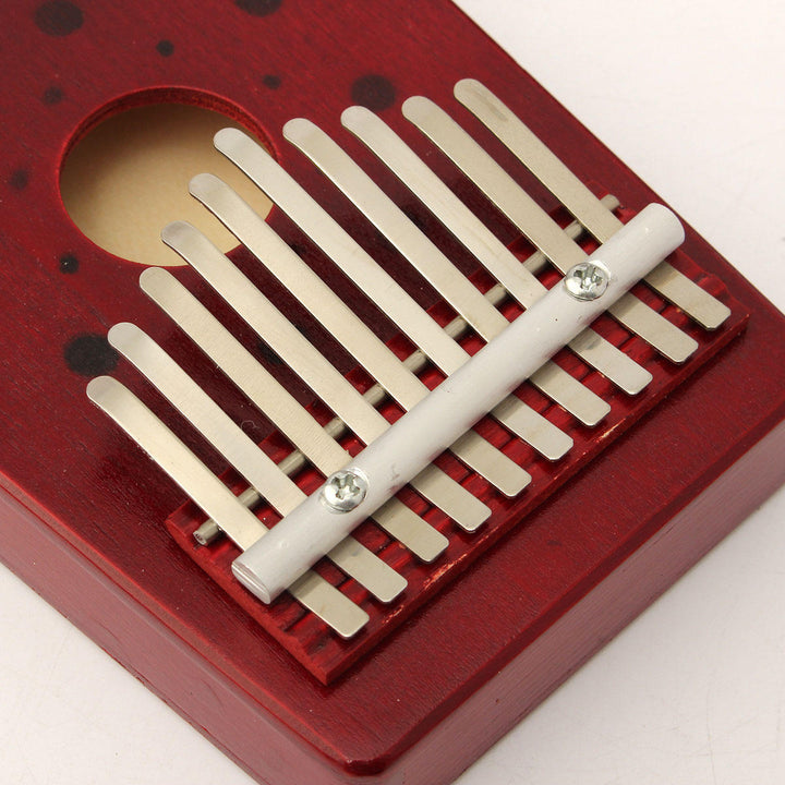 10 Tone Red,Natural Color Portable Wood Kalimba Thumb Piano Finger Percussion Image 10