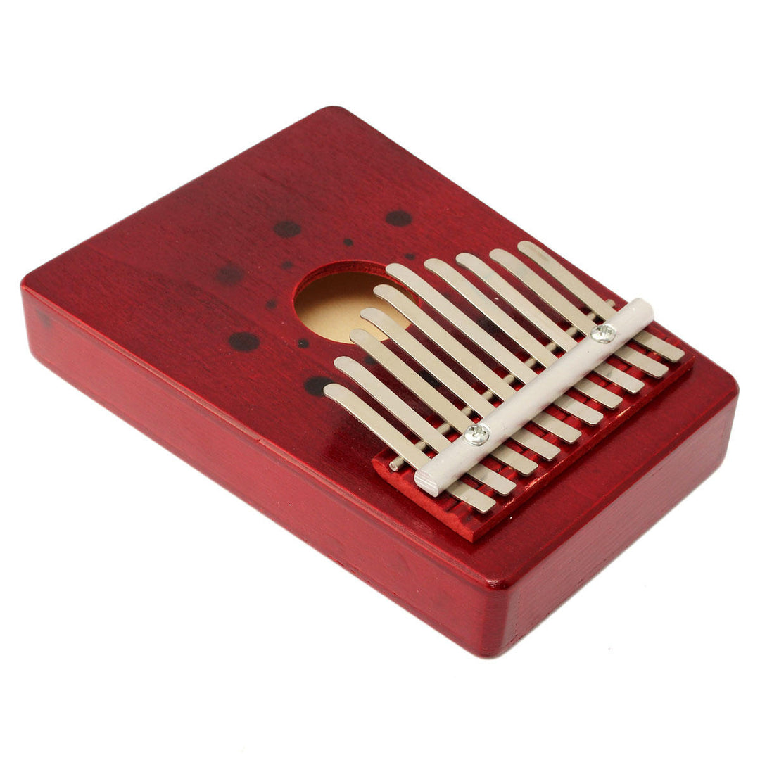 10 Tone Red,Natural Color Portable Wood Kalimba Thumb Piano Finger Percussion Image 12