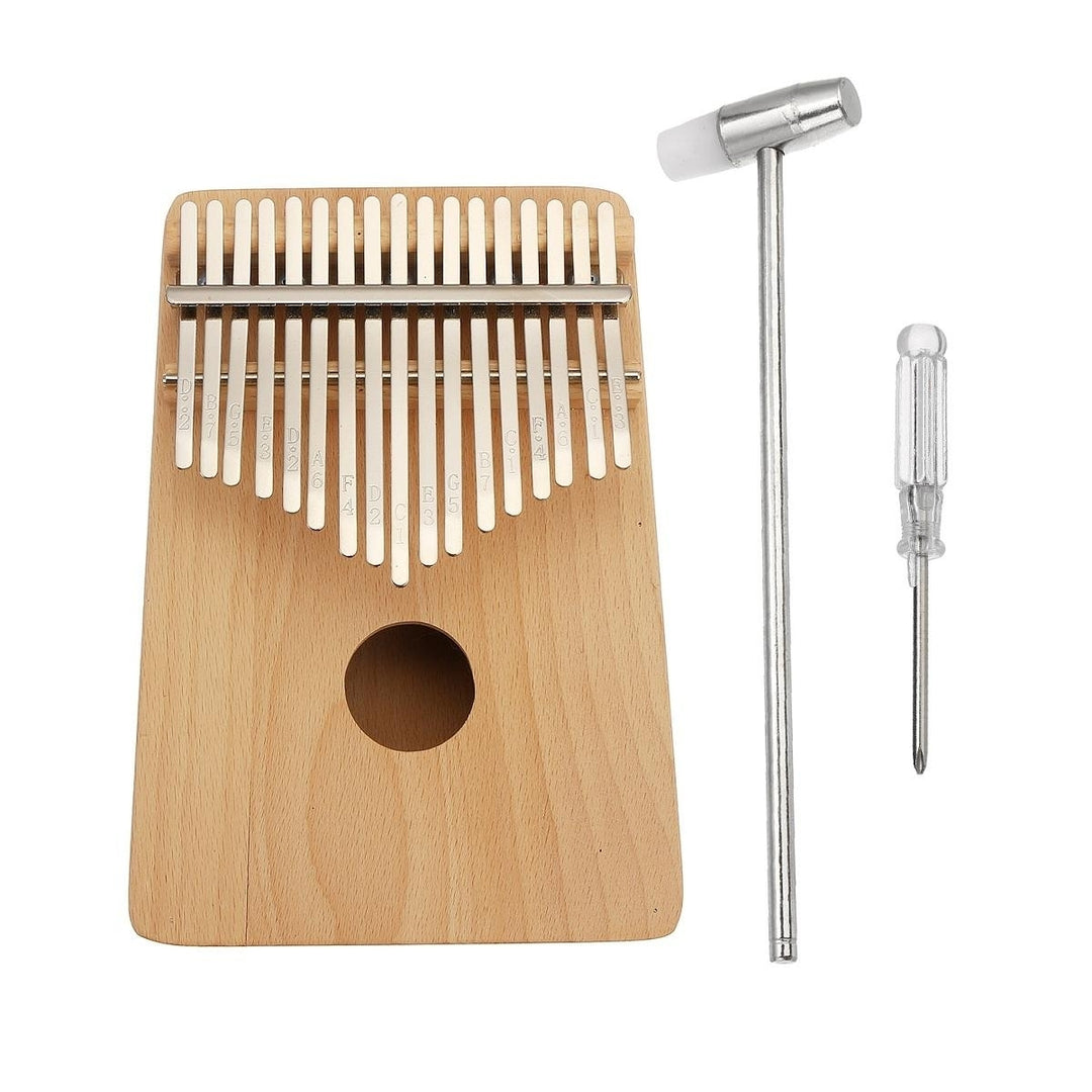 17 Keys DIY Painting Pine Wood Beechwood Kalimbas Thumb Piano Finger Percussion with Tuning Hammer Image 1