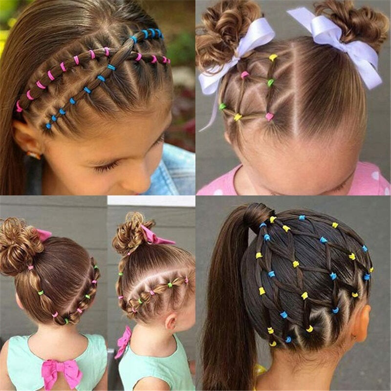 2000 Pcs Multicolor Disposable Elastic Rope Ponytail Rubber Band Hair Taping ChildrenandAdults Braided Hair Image 2