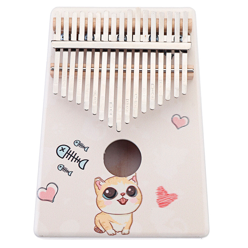 Colourful Painted 17 Keys Wood Kalimba Portable Thumb Finger Piano for Beginners Image 6