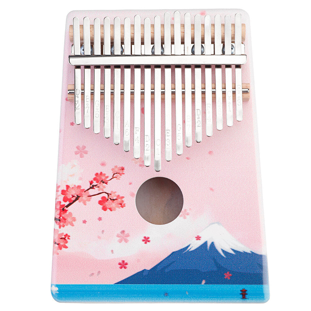 Colourful Painted 17 Keys Wood Kalimba Portable Thumb Finger Piano for Beginners Image 11