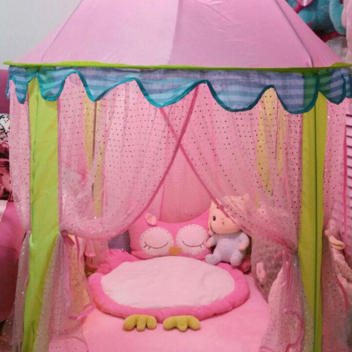 Kids Play Tent Princess Castle Playhouse With Star Lights Tent Gift for Kid  Pink Image 3