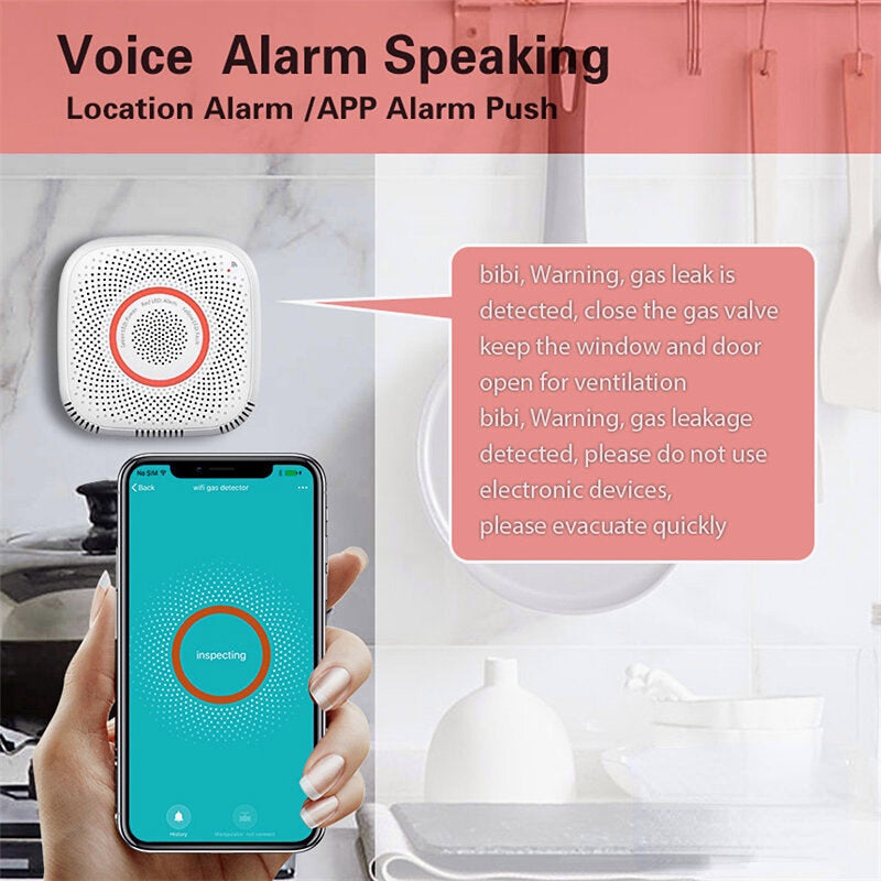 Smart Home Gas Detector WIFI Voice Prompt Gas Sensor for Alarm System Image 2