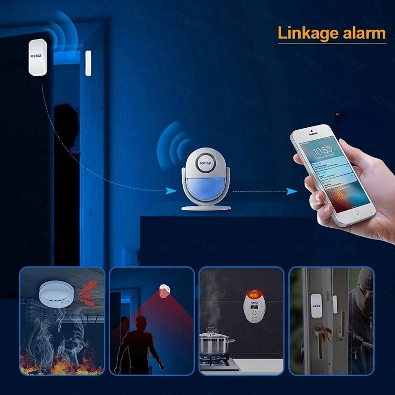 Smart Home Security WIFI Alarm System 120dB PIR Detector Door,Window Sensor Wireless App Burglar Works with Alexa Image 2