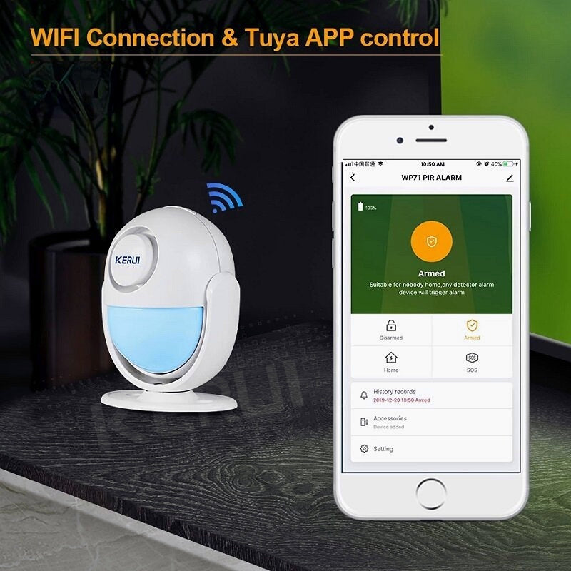 Smart Home Security WIFI Alarm System 120dB PIR Detector Door,Window Sensor Wireless App Burglar Works with Alexa Image 3