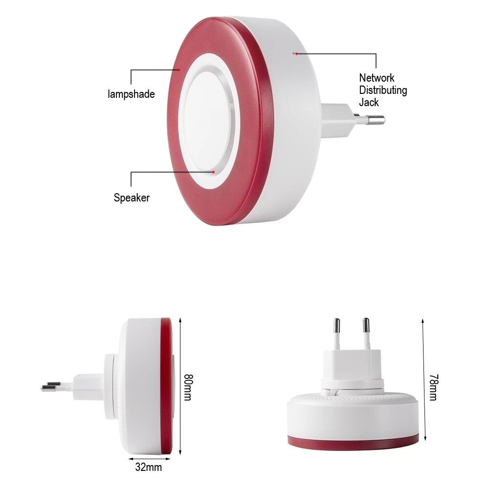 Smart Strobe Flash Sound and Light Alarm Red Light Flash Indoor Home Security Alarm Image 6