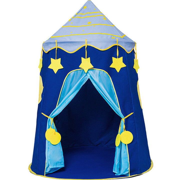 Tent Princess Castle Teepee Tent Folding Portable Children Game Room with LED Star Lights Boys Girls Gift Image 2