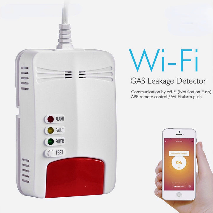 WIFI Gas Detector APP Notification Gas Alarm Sensor For Smart Home Kit Remote Alarm Eco-System Image 2