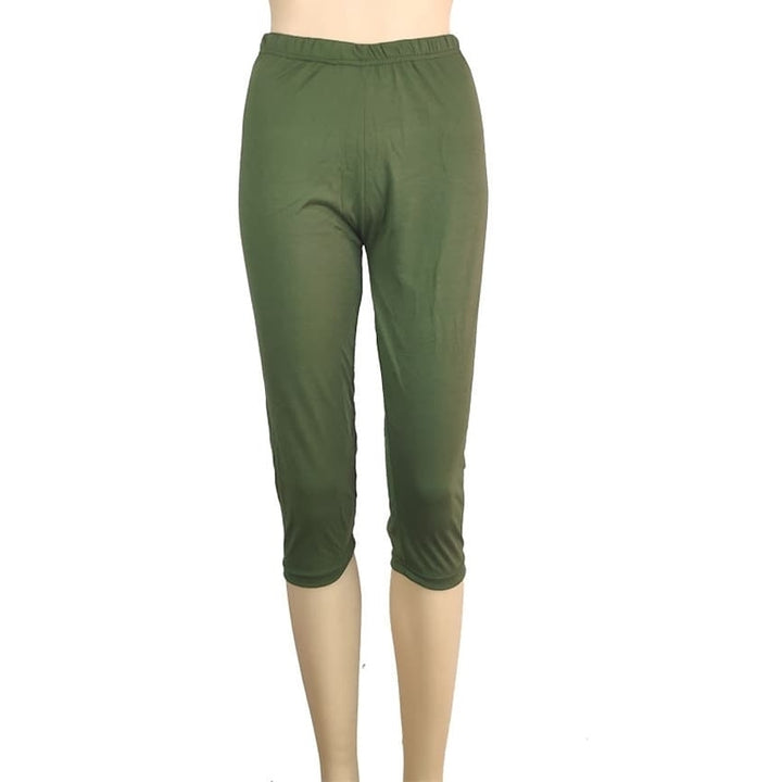 Women's Daily Yoga Stretchy Cotton Blend Lightweight Sports High Waist Capri shorts Image 1