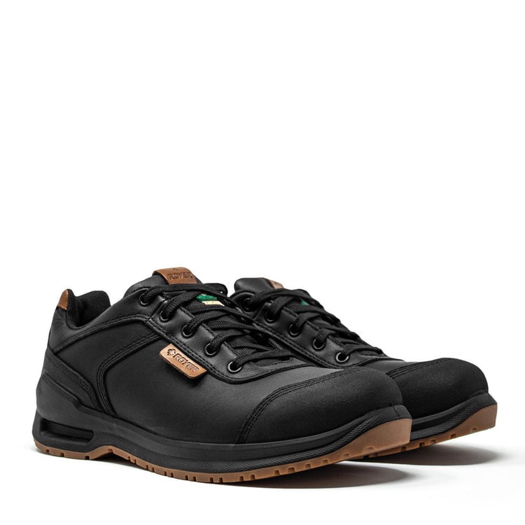 ROYER Mens Inspades Aluminum Toe All Leather Work Shoe Black/Brown - 601SP2 BLACK/BROWN Image 2