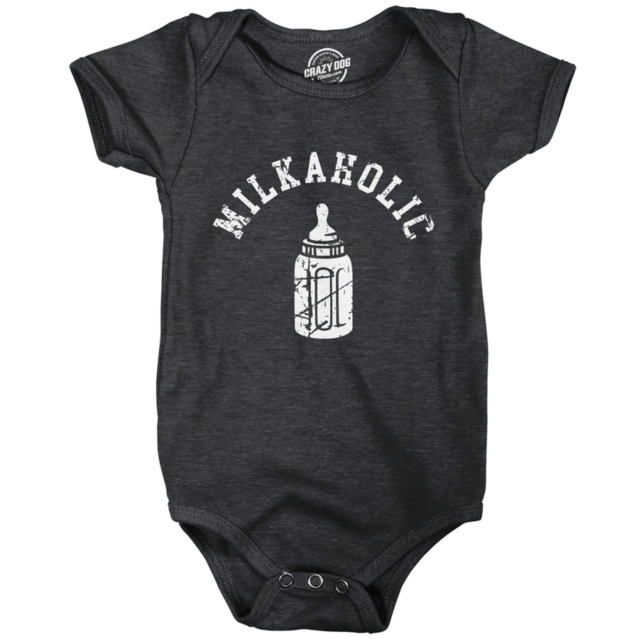 Milkaholic Baby Bodysuit Funny Milk Drinking Addict Joke Jumper For Infants Image 1