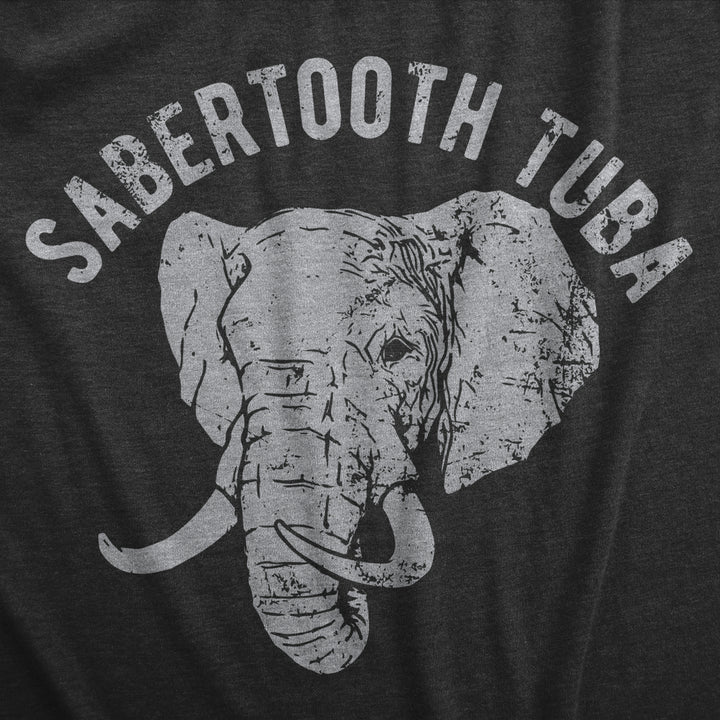 Womens Sabertooth Tuba T Shirt Funny Elephant Trunk Joke Tee For Ladies Image 2