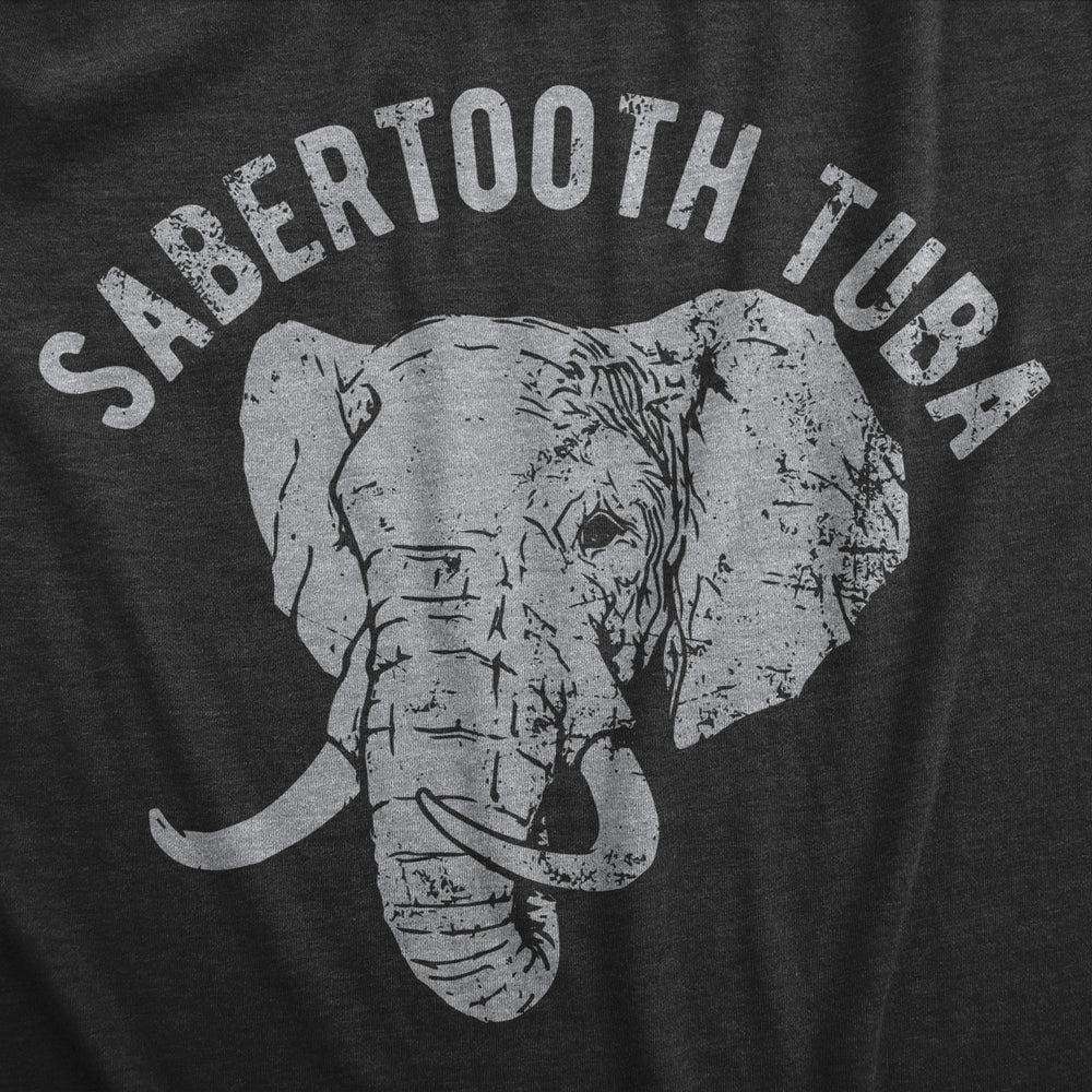 Mens Sabertooth Tuba T Shirt Funny Elephant Trunk Joke Tee For Guys Image 2