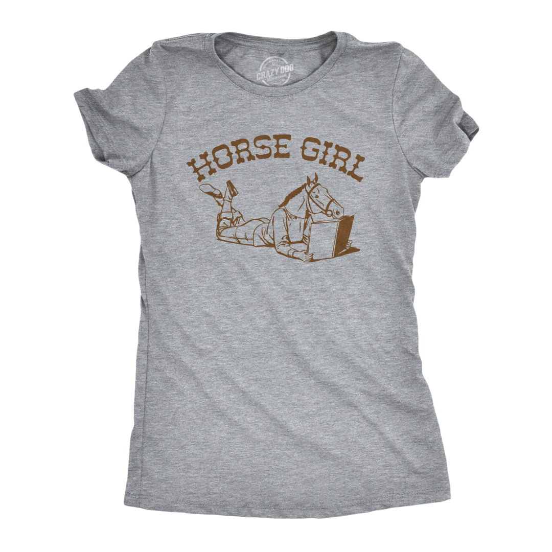 Womens Horse Girl T Shirt Funny Pony Riding Lovers Joke Tee For Ladies Image 1