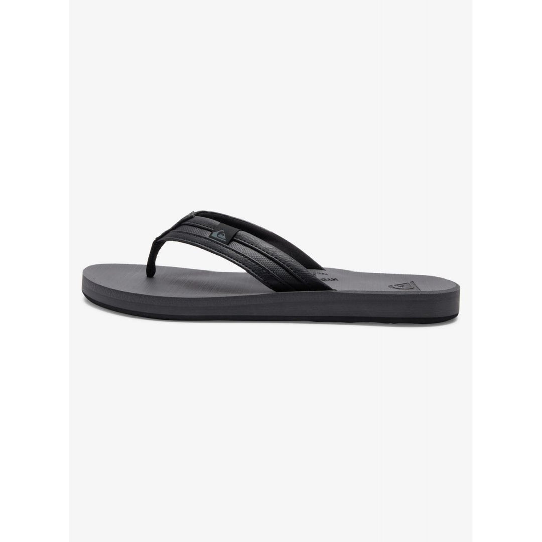 Quiksilver Mens Carver Squish Flip Flop Sandals Black/Grey/Black - AQYL100886-XKSK Black/Grey/Black Image 3