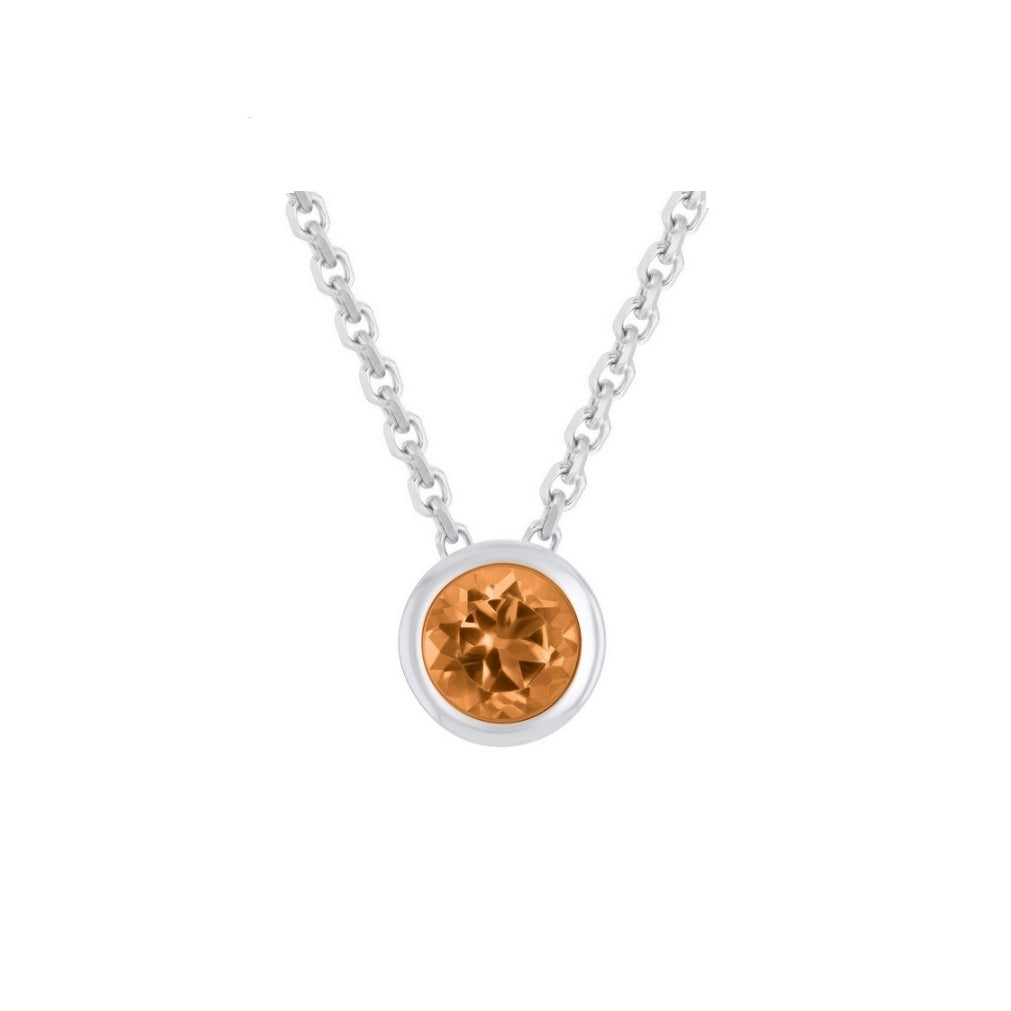 Paris Jewelry 24k White Gold 3Ct Citrine Bezel Set Round Pendant For Womens Plated Image 1