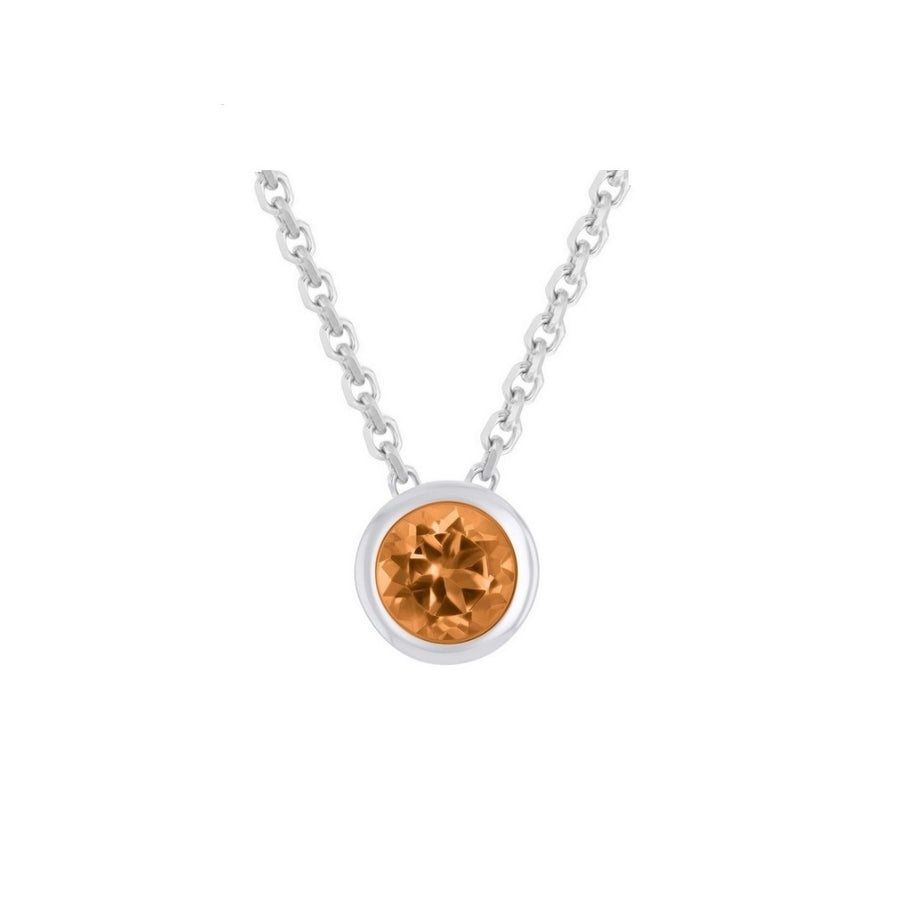 Paris Jewelry 24k White Gold 3Ct Citrine Bezel Set Round Pendant For Womens Plated Image 1