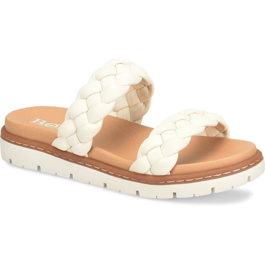 Born Freesia Sandal White Full Grain Leather Womens BR0048101 Comfortable 1 Inch Height Image 1