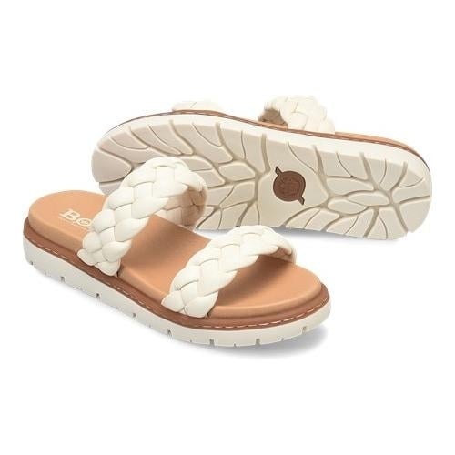 Born Freesia Sandal White Full Grain Leather Womens BR0048101 Comfortable 1 Inch Height Image 2