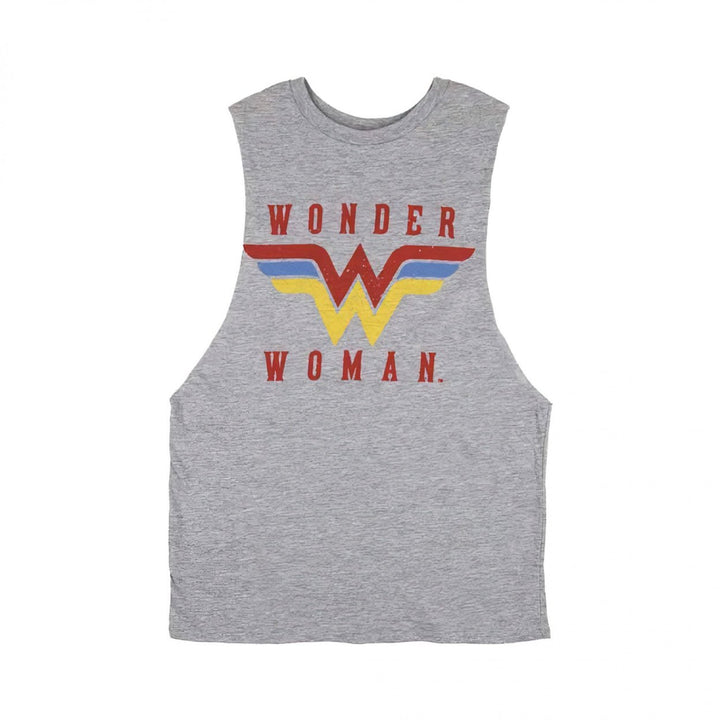 Wonder Woman Tri-Color Logo Juniors Tank Top Image 1