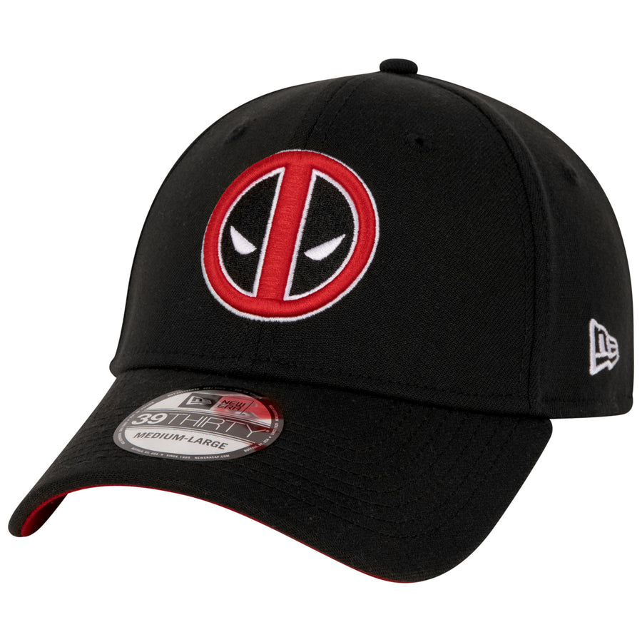 Deadpool Logo Black Colorway Era 39Thirty Fitted Hat Image 1