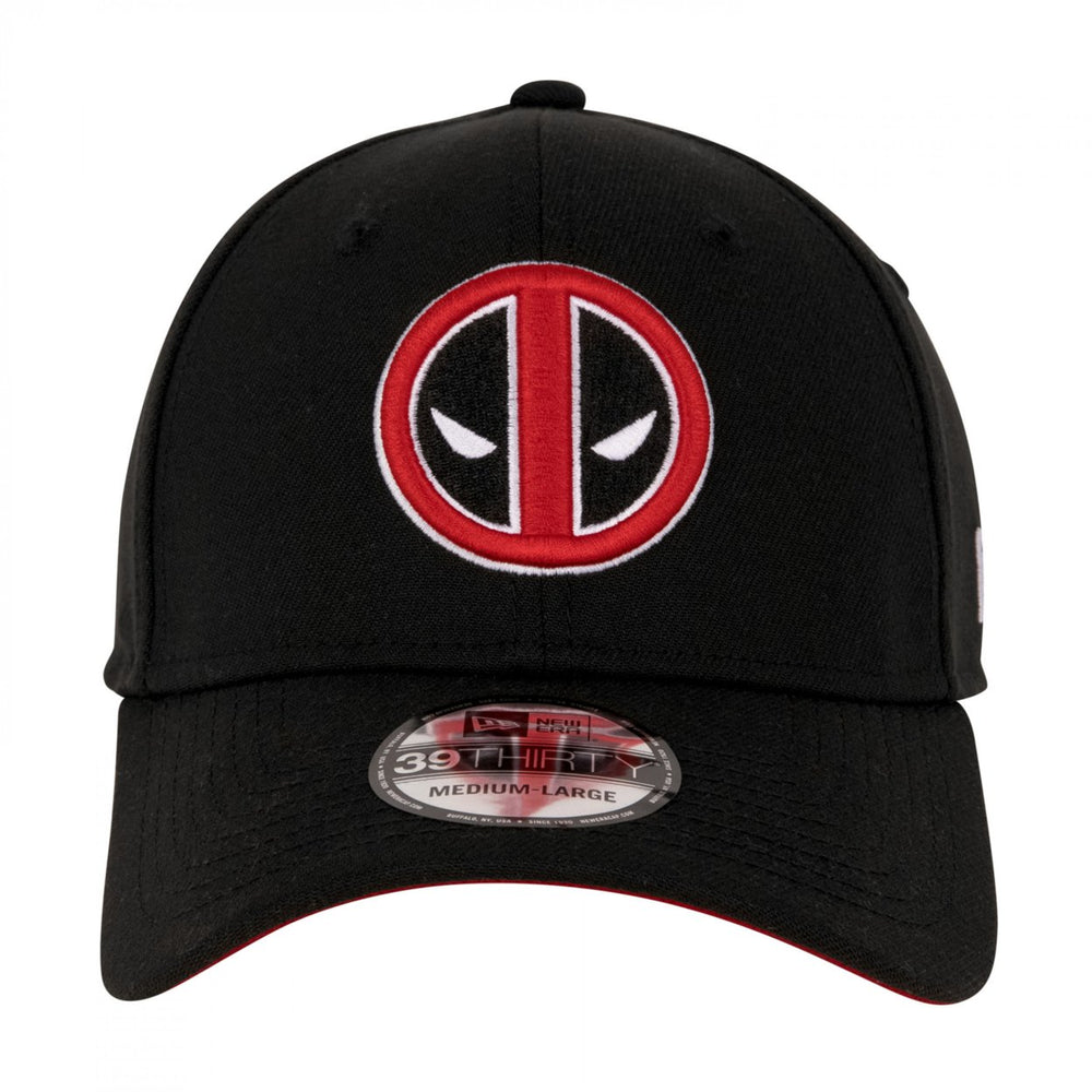 Deadpool Logo Black Colorway Era 39Thirty Fitted Hat Image 2