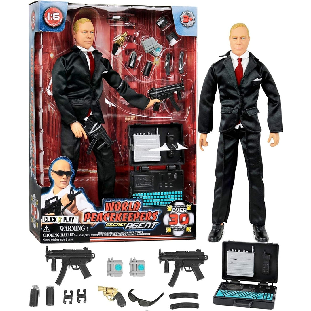 Click N Play Secret Service With Suit 12" Inch Action Figure Play Set With Accessories Image 1