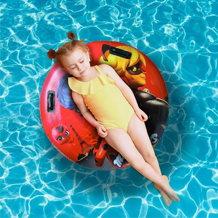 Miraculous Ladybug & Cat Noir Ring Float Pool Raft Inflatable Tube 30" Mighty Mojo Image 4