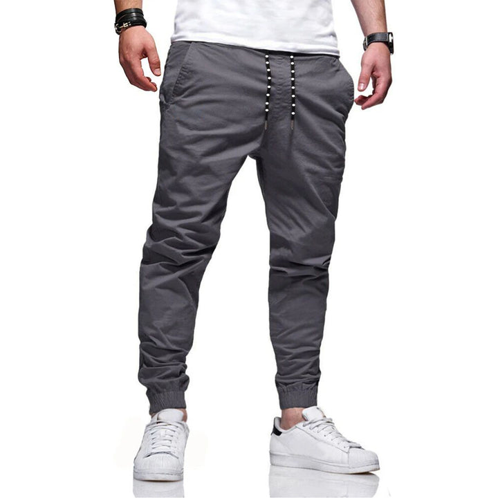 1 Pack Mens Chino Joggers Pant Slim Fit Casual Trousers with Elastic Waistband and Drawstring ClosureStretch Twill Image 4
