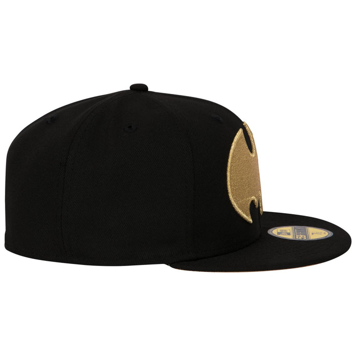 Batman Gold Logo Black Colorway Era 59Fifty Fitted Hat Image 4