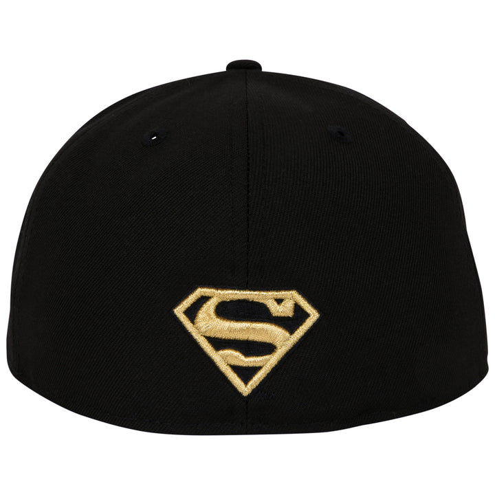 Superman Gold Logo Black Colorway  Era 59Fifty Fitted Hat Image 4