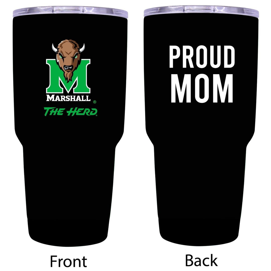 Marshall Thundering Herd 24oz Proud Mom Insulated Stainless Steel Tumbler Image 1