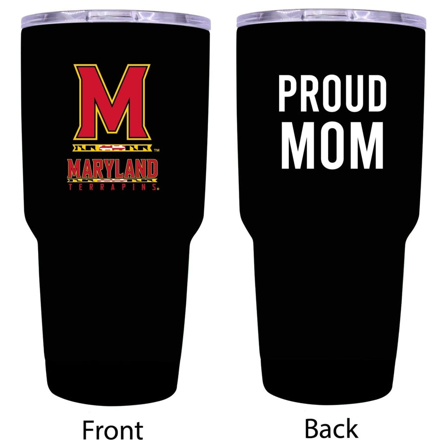 Maryland Terrapins Proud Mom 24 oz Insulated Stainless Steel Tumbler - Black Image 1