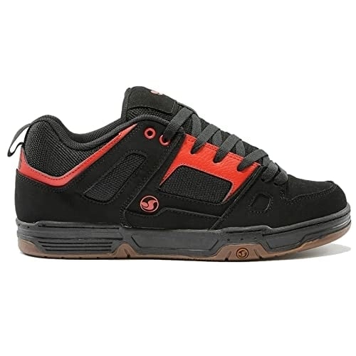 DVS Mens Gambol Skate Shoe BLACK RED GUM NUBUCK Image 1