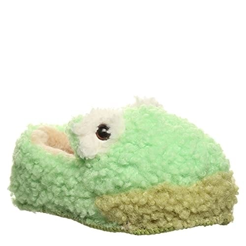 BEARPAW Kids Lil Critters Slippers Green Frog Model 2549T-450 Faux faux Cozy Image 4