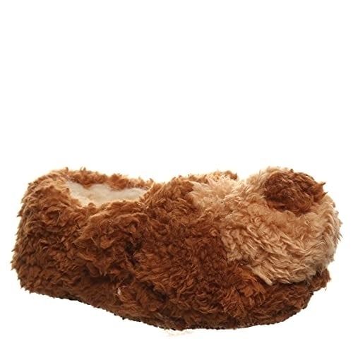 BEARPAW Kids Lil Critters Slippers Brown Bear Faux faux Size 2549T-450 Image 4