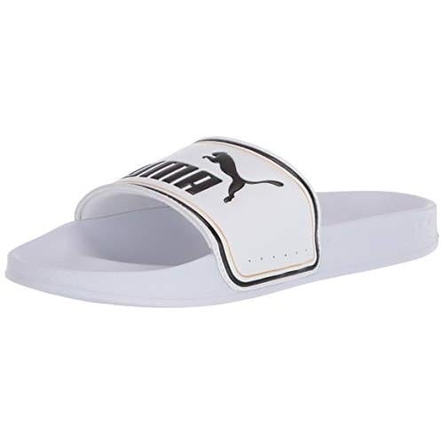 PUMA Leadcat Slide Sandal 02 White Team Gold Black Comfort Synthetic Size 10 Image 1