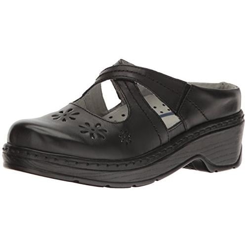 KLOGS Womens Carolina Black Smooth Leather Clogs 00130290003 Arch Support Image 4